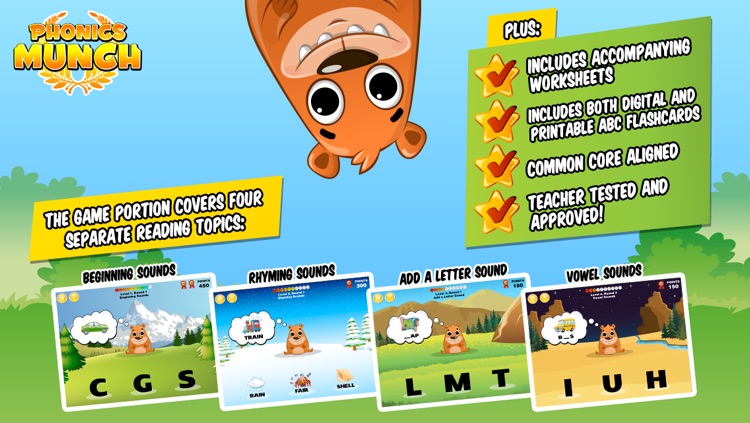 Phonics Munch Free: Learning Tools to Teach Kindergarten Kids Letter Sounds with Songs, Games & Reading screenshot-4