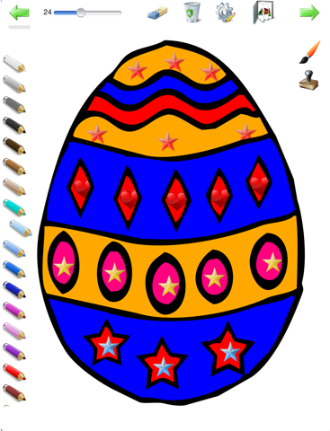 Livre de coloriages pour les fêtes de Pâques - Dessins de lapins, oeufs et poules à colorier screenshot 3