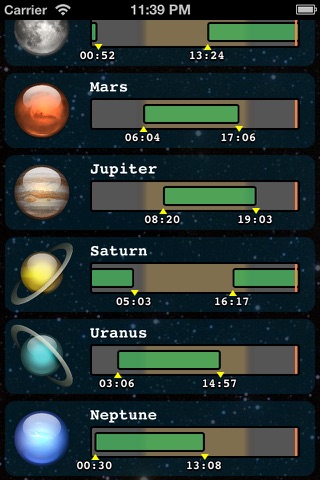 Horizons NASA Ephemeris - Planets Rise and Set time screenshot 3