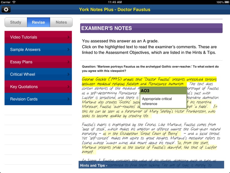 Doctor Faustus York Notes AS and A2 for iPad screenshot-3