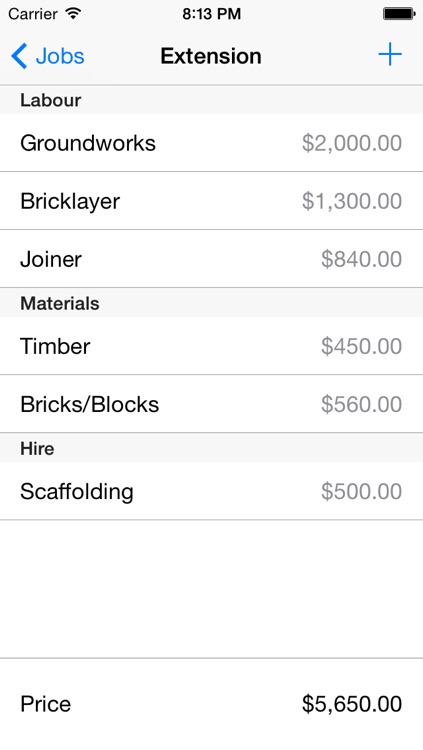 Construction Job Pricing