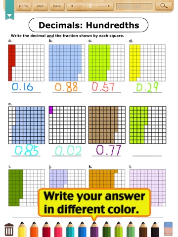 Kids Math-Decimal Worksheets(Grade 4) screenshot 2