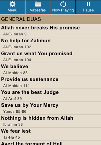 Quranic Ayat (Vazeefas and Recitations) screenshot 3