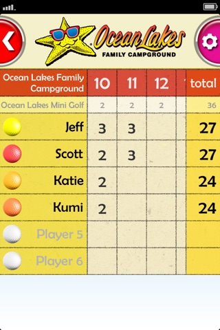 Ocean Lakes Family Campground Mini Golf Scorecard screenshot 4