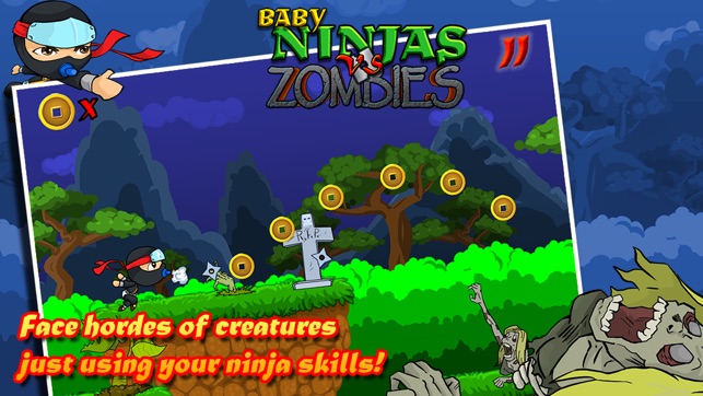 Baby Ninja vs zombies - Best shoot and chop flying action fo(圖2)-速報App