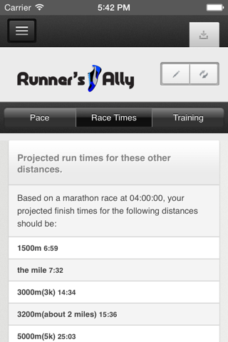 RUNNING PACE CALCULATOR screenshot 4