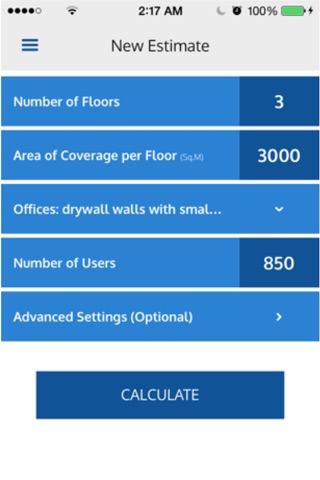 E-RAN Estimator screenshot 2