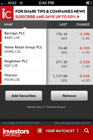 Investors Chronicle iPhone App screenshot 2