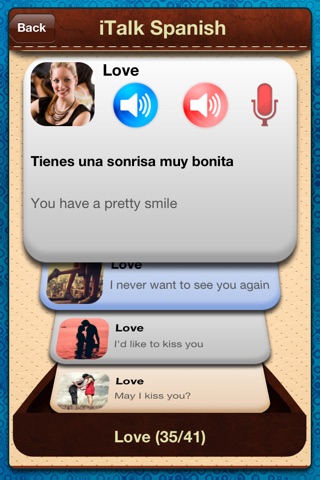 iTalk Spanish conversational: record and play, learn to speak fast, vocabulary expressions and tests for english speakers screenshot 3