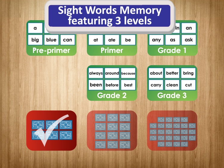 Sight Words Match for Educators and Speech Language Pathologists Pro