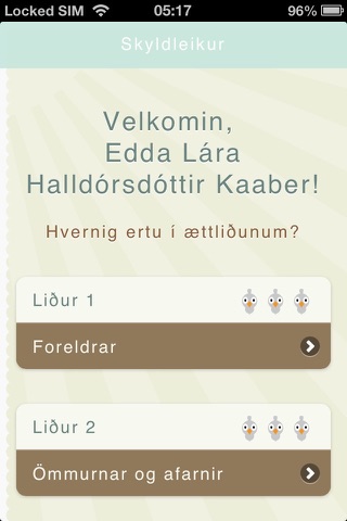 Skyldleikur screenshot 2