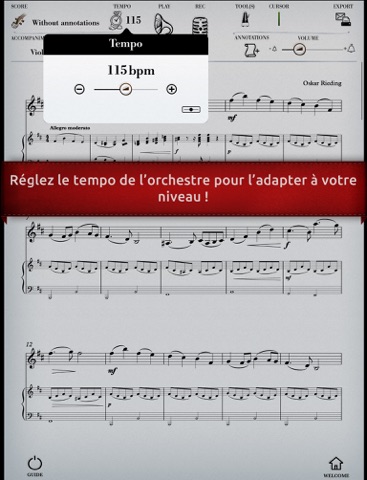 Play Rieding – Concerto pour violon n°2 en si mineur (partition interactive) screenshot 4