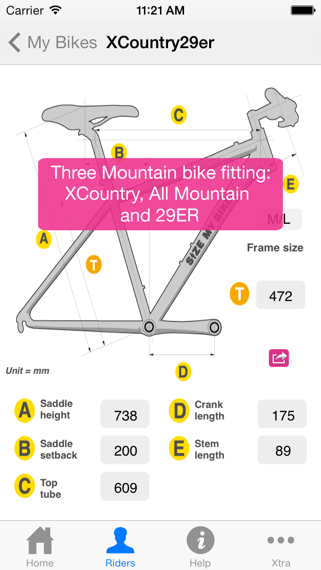 SizeMyBike screenshot1