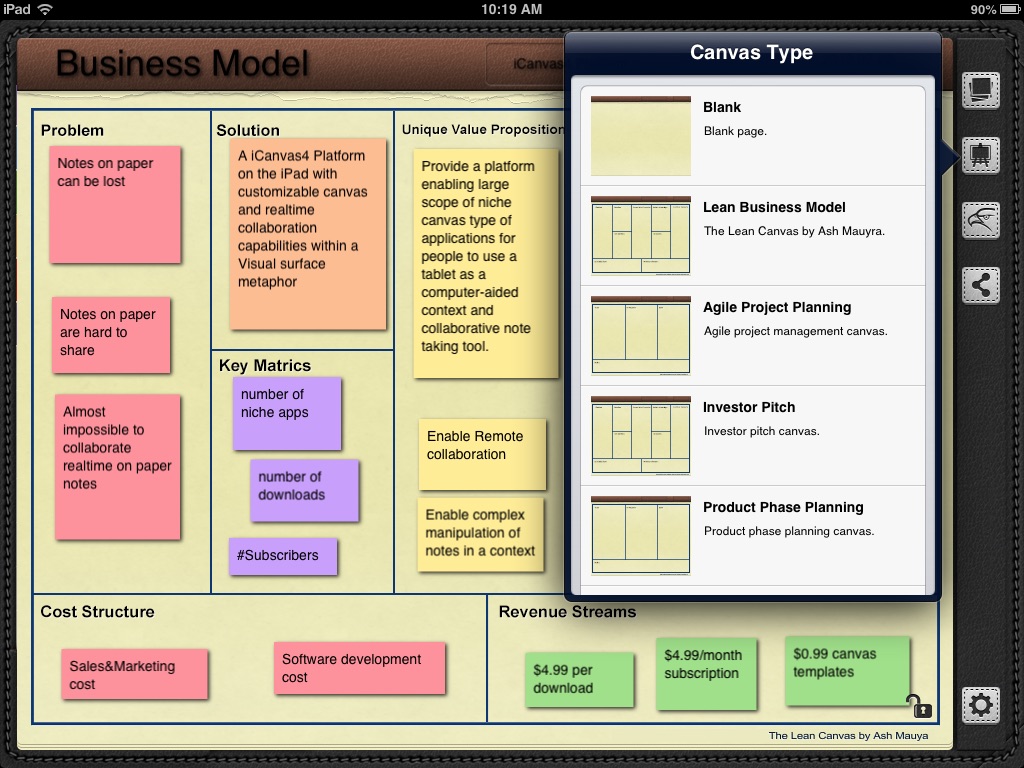 BizCanvas The Better Business Model Canvas App screenshot 3