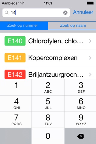 E-nummers (oude versie) screenshot 3