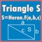 It is a calculation necessary to create to calculate the area of a triangle (Heron's formula) slopes development view, paved area, a can-shaped development view from three sides