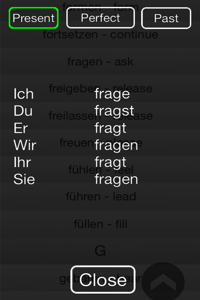 German grammar: verbs screenshot 3