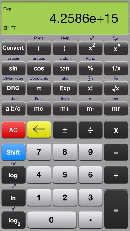 Scientific Calculator Elite - Advanced Fraction Calculator designed for Math and Science Students - Calc includes Unit Conversion, Constants, Fractions, Trigonometry, and Algebra Functions screenshot-4