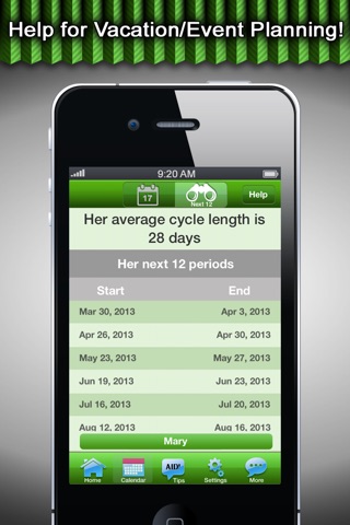 Cycle Aid - Period Tracker & Romantic Ideas for Men - Free Version! screenshot 4