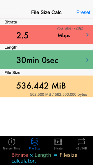 Bitrate Calc (bit rate, file size, and length calculator)(圖2)-速報App