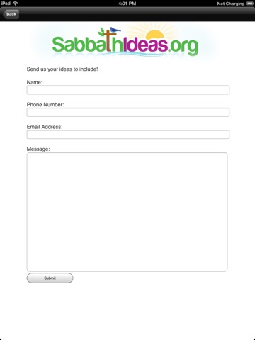 Sabbath Ideas for iPad screenshot 3