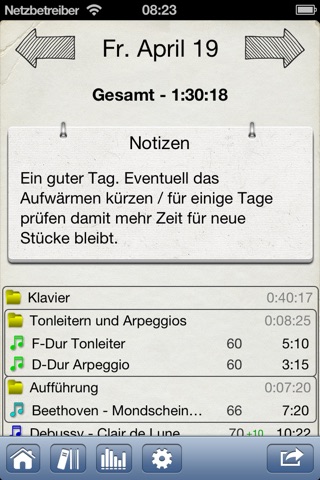 Music Journal Pro - Practice + metronome app to log time and bpm screenshot 4