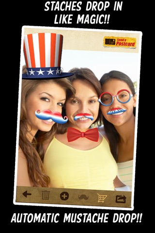 American Mustache Booth - Free Patriotic Photo App screenshot 2