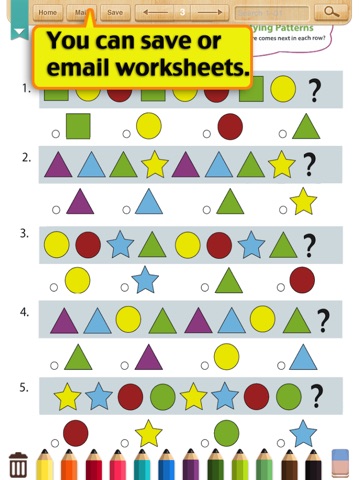Kids Math-Patterns Worksheets(Grade 1) screenshot 4