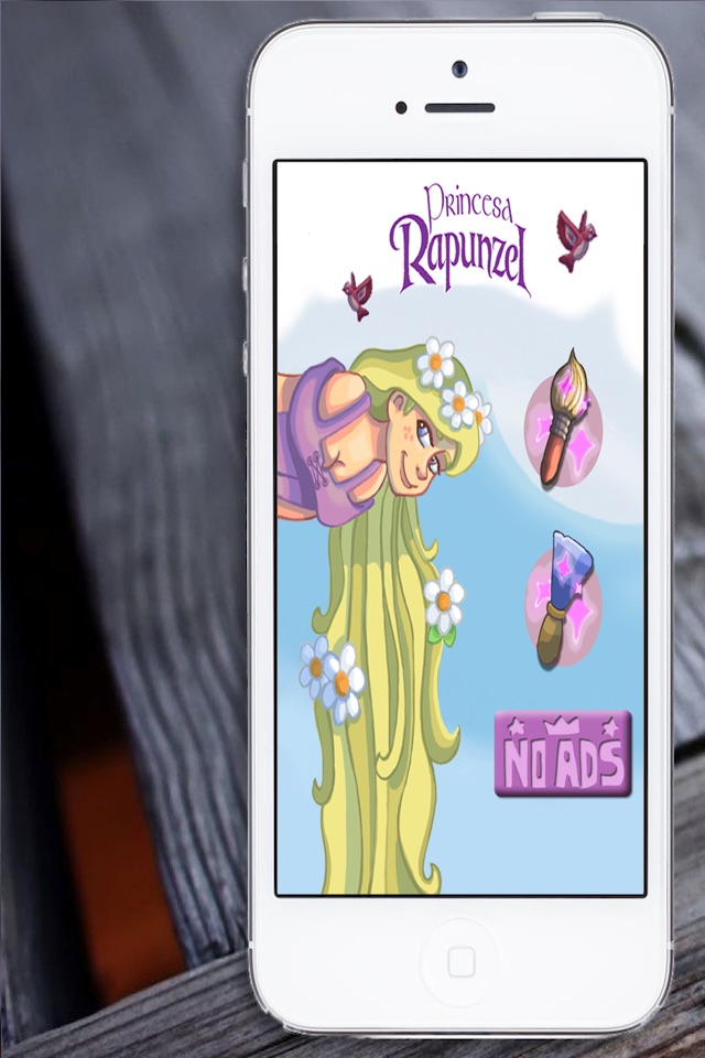 Pintar y descubrir a la princesa Rapunzel - Juego de niñas para colorear a Rapunzel screenshot 4