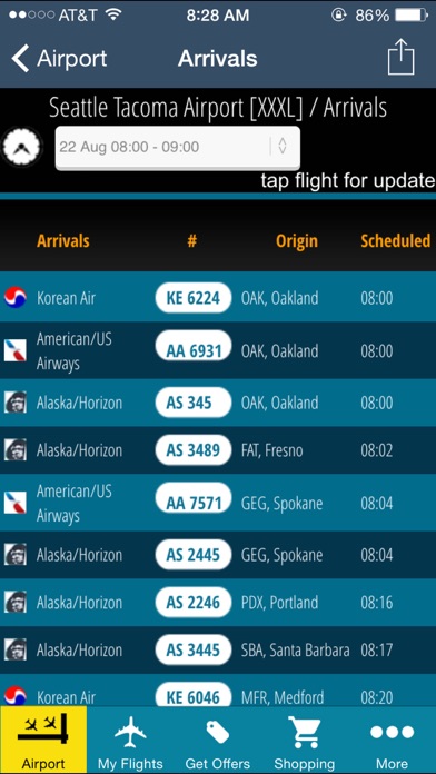 Seattle Airport –Flight Tracker Alaska (SEA) Screenshot 2