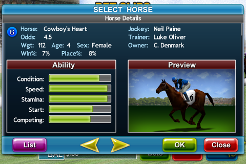 Virtual Horse Racing 3D Lite screenshot 2