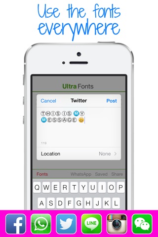 Ultra Fonts - Custom messages for chat apps screenshot 2