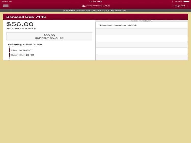 City Savings Mobile Banking for iPad