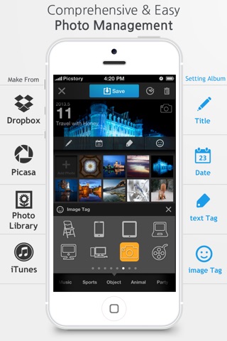 PicStory - 사진관리 with Dropbox,Picasa,Flickr,Evernote screenshot 3