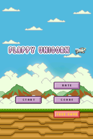 Adventure of Flappy Unicorn Bird Flyer - Free 8-Bit Pixel Game screenshot 4