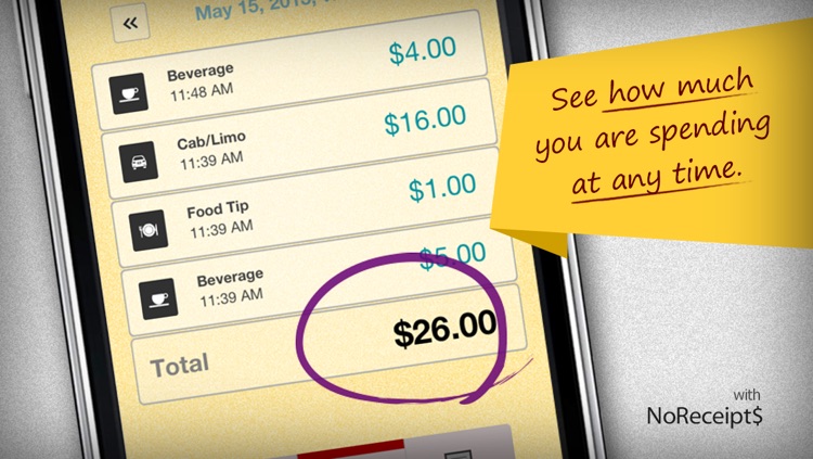 Easy expense track - NoReceipt$ Lite