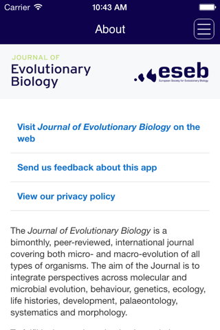 Journal of Evolutionary Biology screenshot 3