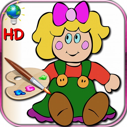 Coloring book for little girls - coloring pages with classic dolls, Russian and kimmi HD Icon