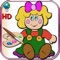 Coloring book for little girls - coloring pages with classic dolls, Russian and kimmi HD