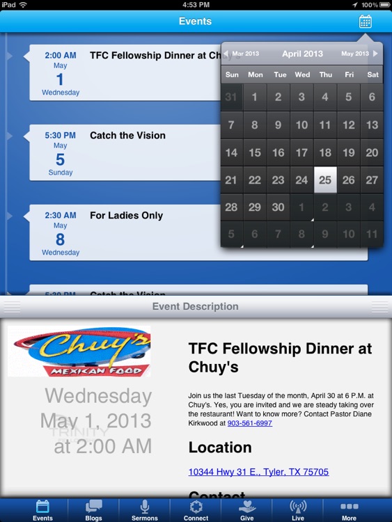 Trinity Fellowship Church of Tyler App for iPad