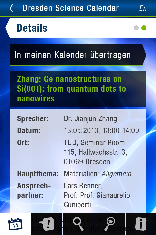 Dresden Science Calendar screenshot 3