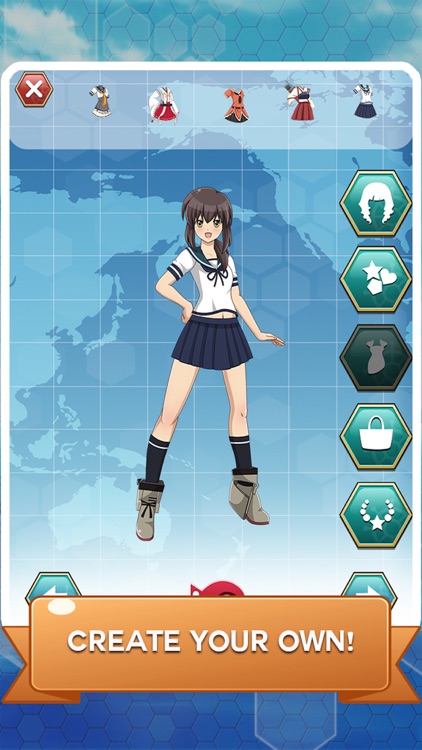 KREA - Northern ocean princess from the browser anime game Kantai  Collection standing in the middle of the ocean , smiling at camera.