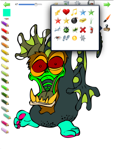 Coloriages Monstres avec autocollants ! Pour colorier des monstres qui ne font même pas peur ! screenshot 4