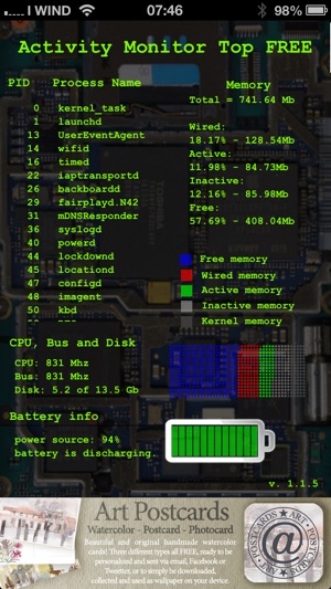 Activity Monitor - top - free