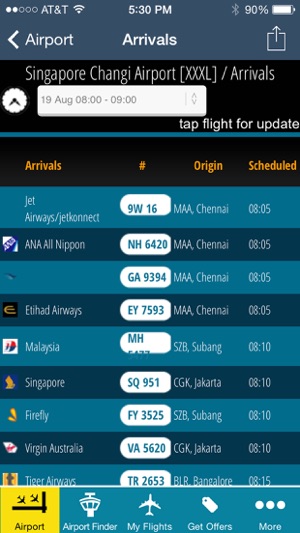 Singapore Changi Airport (SIN) Flight Tracker(圖2)-速報App