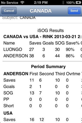 iSOG Lite Goalie and Player Stats Utility screenshot 4
