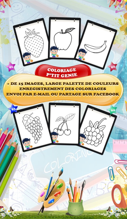 P'tit Génie Colorie Les Fruits - Coloriage GRATUIT