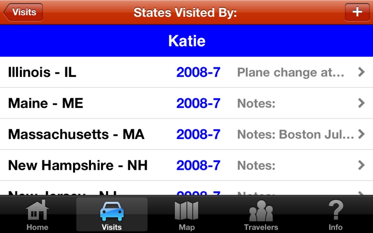 USA Travel Log • States Visited