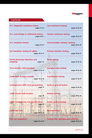 Megger test and measurement catalogues screenshot 3