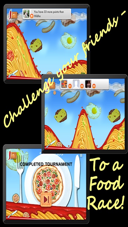 Spaghetti Mountain Race 2 - Crazy Fun Flying Food Race Game screenshot-3
